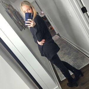 Waffle Knit Turtleneck Pullover Loungwear Top - SIZE M